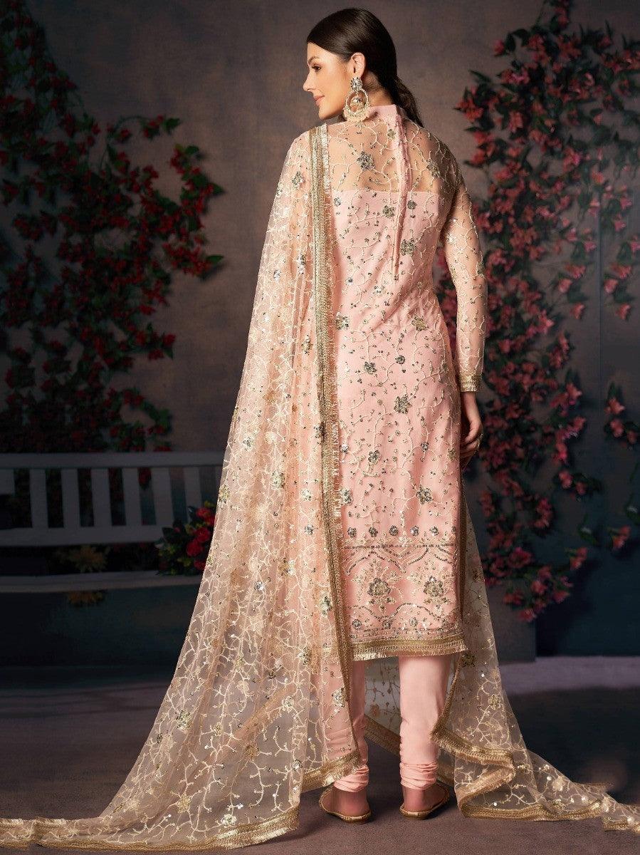 Wonderful Light Peach Thread | Embroidery Readymade Salwaar Kameez Collection