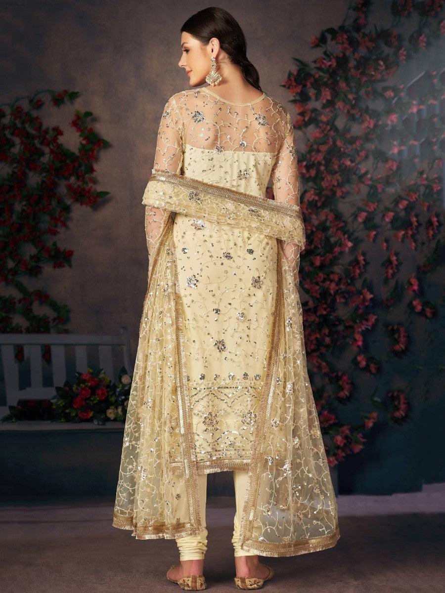 Precious Lemon Yellow Thread | Embroidery Readymade Salwaar Kameez Style Statement
