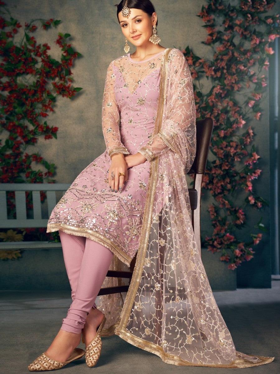 Lovely Light Lavender Thread | Embroidery Readymade Salwaar Kameez Signature Design