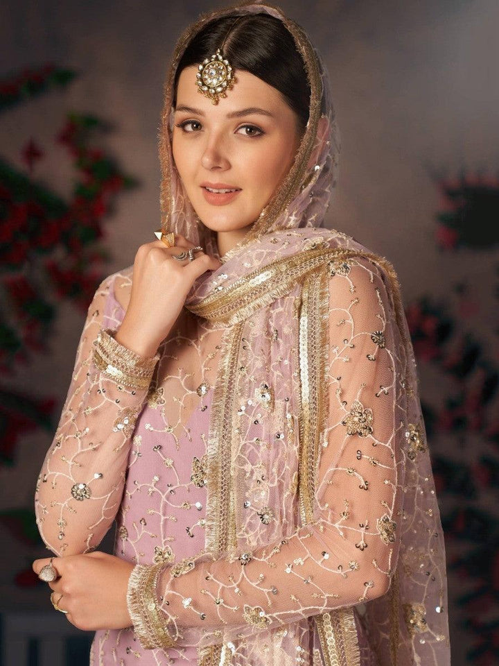 Lovely Light Lavender Thread | Embroidery Readymade Salwaar Kameez Signature Design
