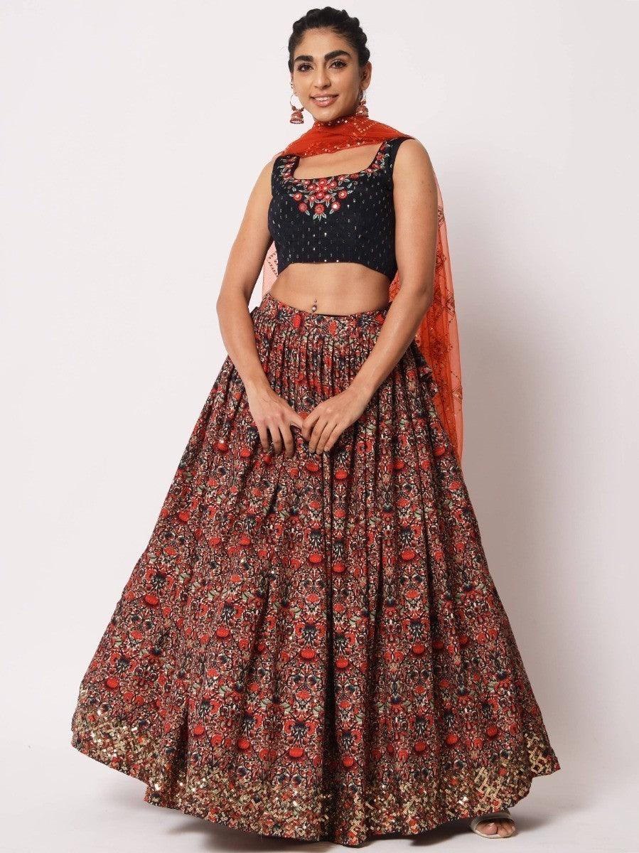 Prodigious Multi-Color Digital Printed | Art Silk Lehenga Choli Edition
