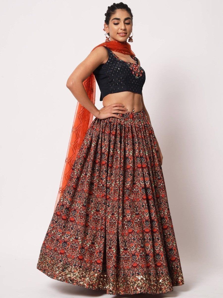 Prodigious Multi-Color Digital Printed | Art Silk Lehenga Choli Edition