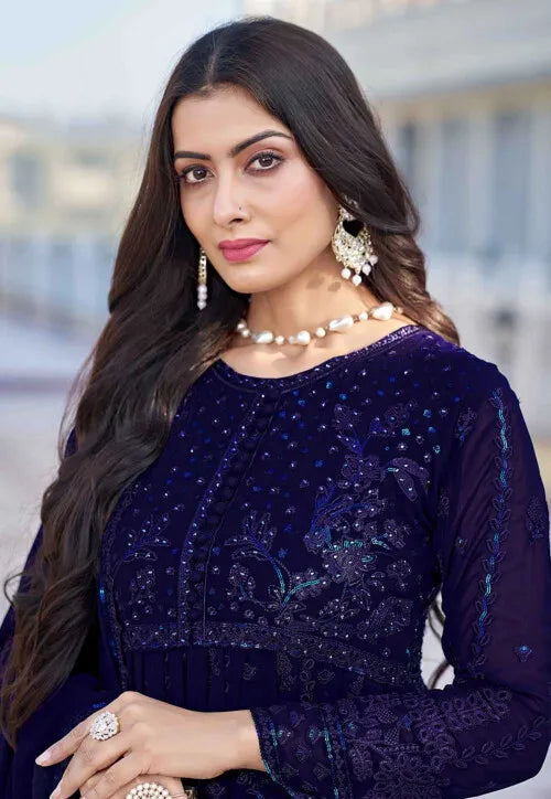 Designer Georgette Anarkali Suit | Heavy Embroidery with Dupatta