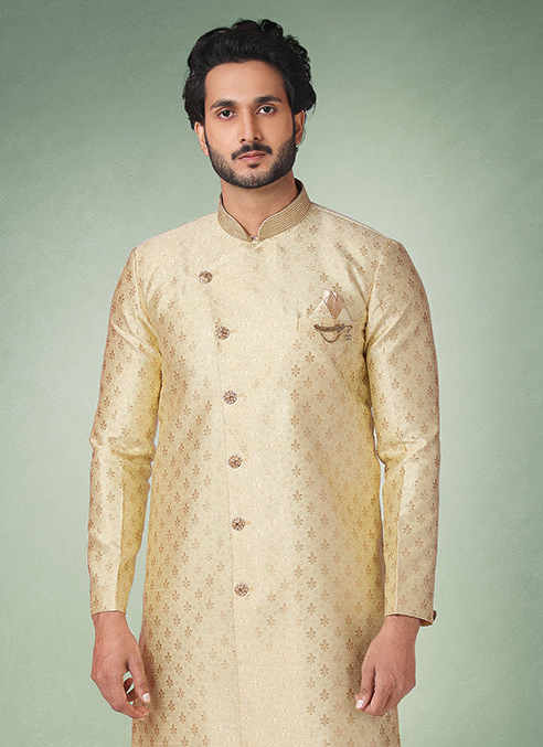 Luxurious Light Yellow Indowestern | Designer Outfit for Weddings