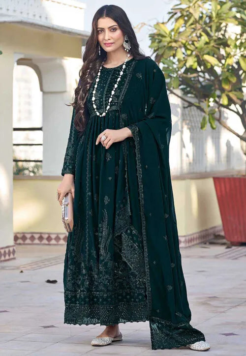 Designer Georgette Anarkali Suit | Heavy Embroidery with Dupatta
