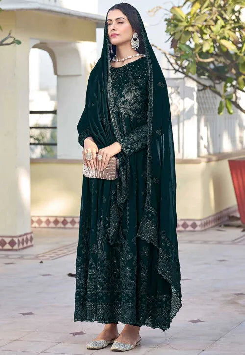 Designer Georgette Anarkali Suit | Heavy Embroidery with Dupatta
