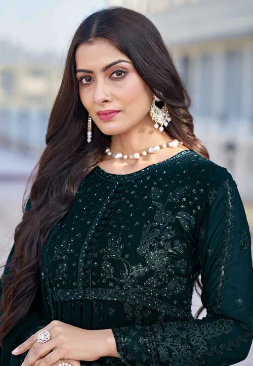 Designer Georgette Anarkali Suit | Heavy Embroidery with Dupatta