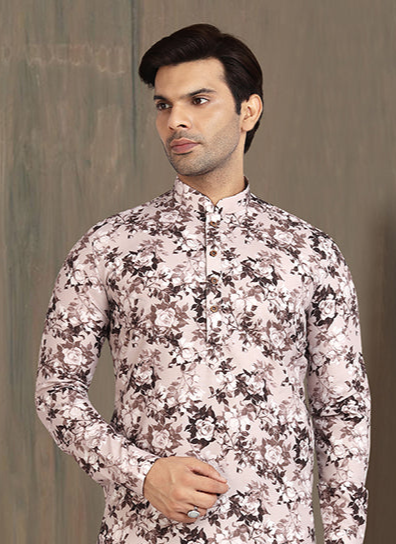 Traditional Cotton Kurta Pajama Light Pink | Festive & Wedding Attire