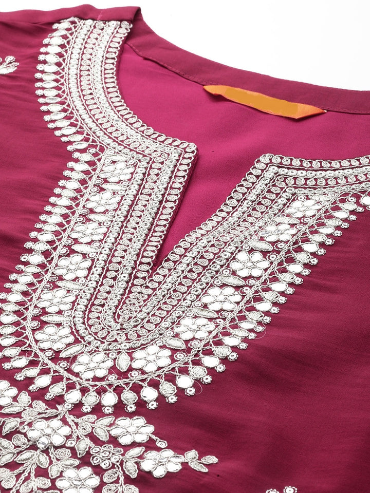 Elegant Viscose Chanderi Kurta Set | Heavy Embroidered Work with Organza Dupatta