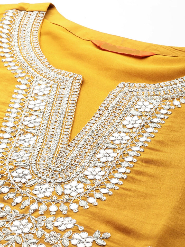 Elegant Viscose Chanderi Kurta Set | Heavy Embroidered Work with Organza Dupatta