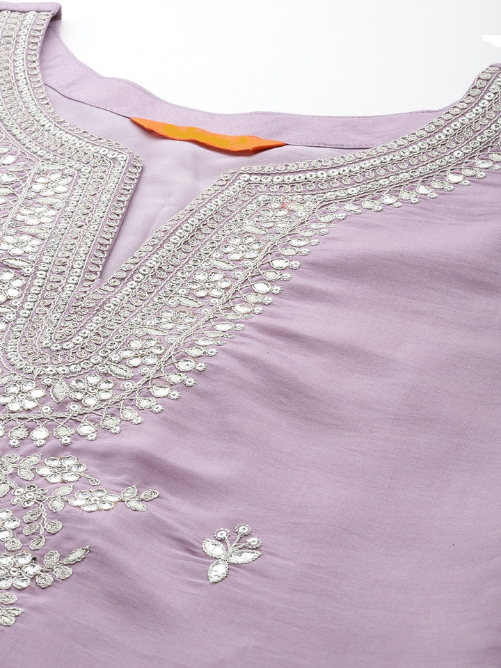Elegant Viscose Chanderi Kurta Set | Heavy Embroidered Work with Organza Dupatta