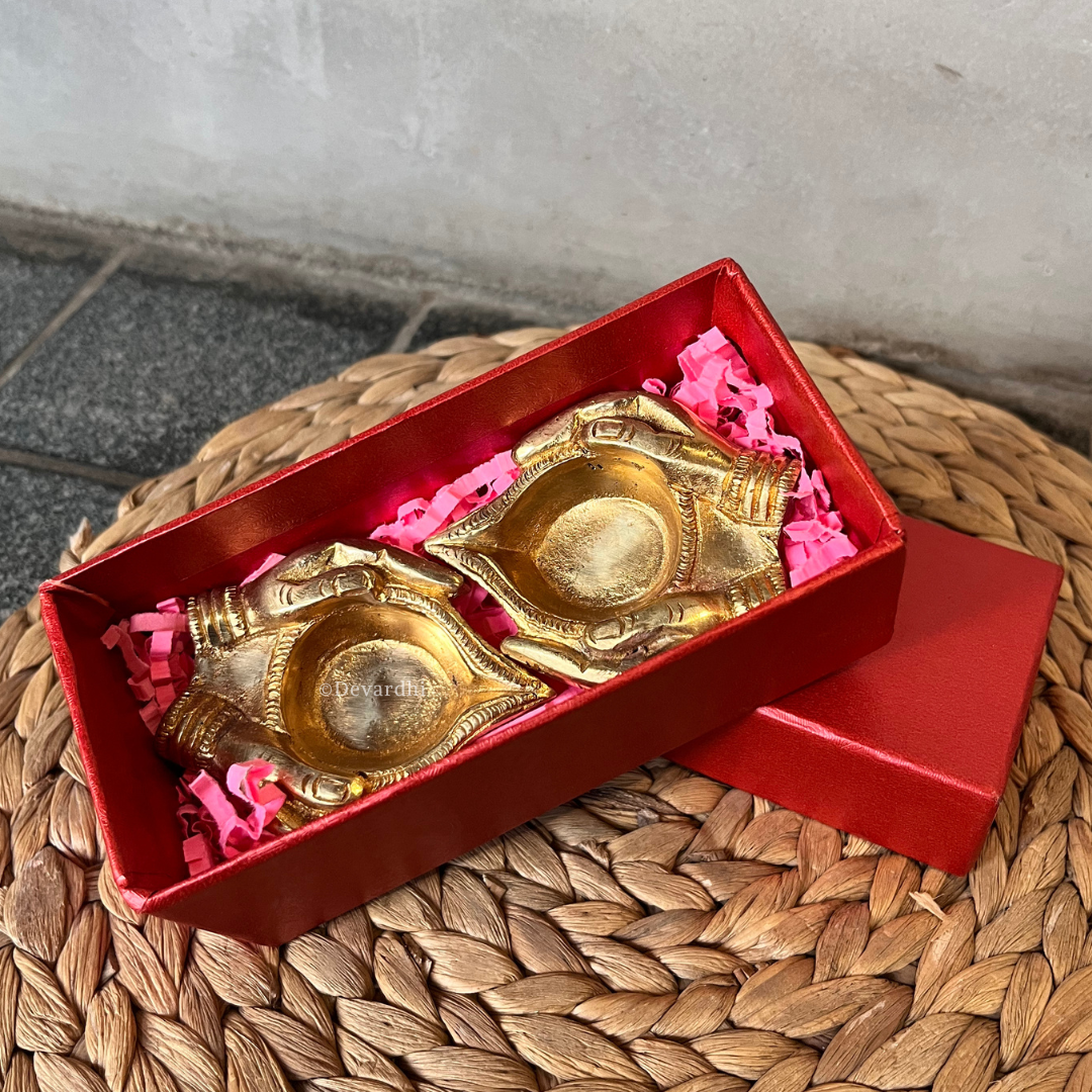 Bhakti Deepak Set 2 Pcs | Pooja Items Gift for Diwali & Celebrations