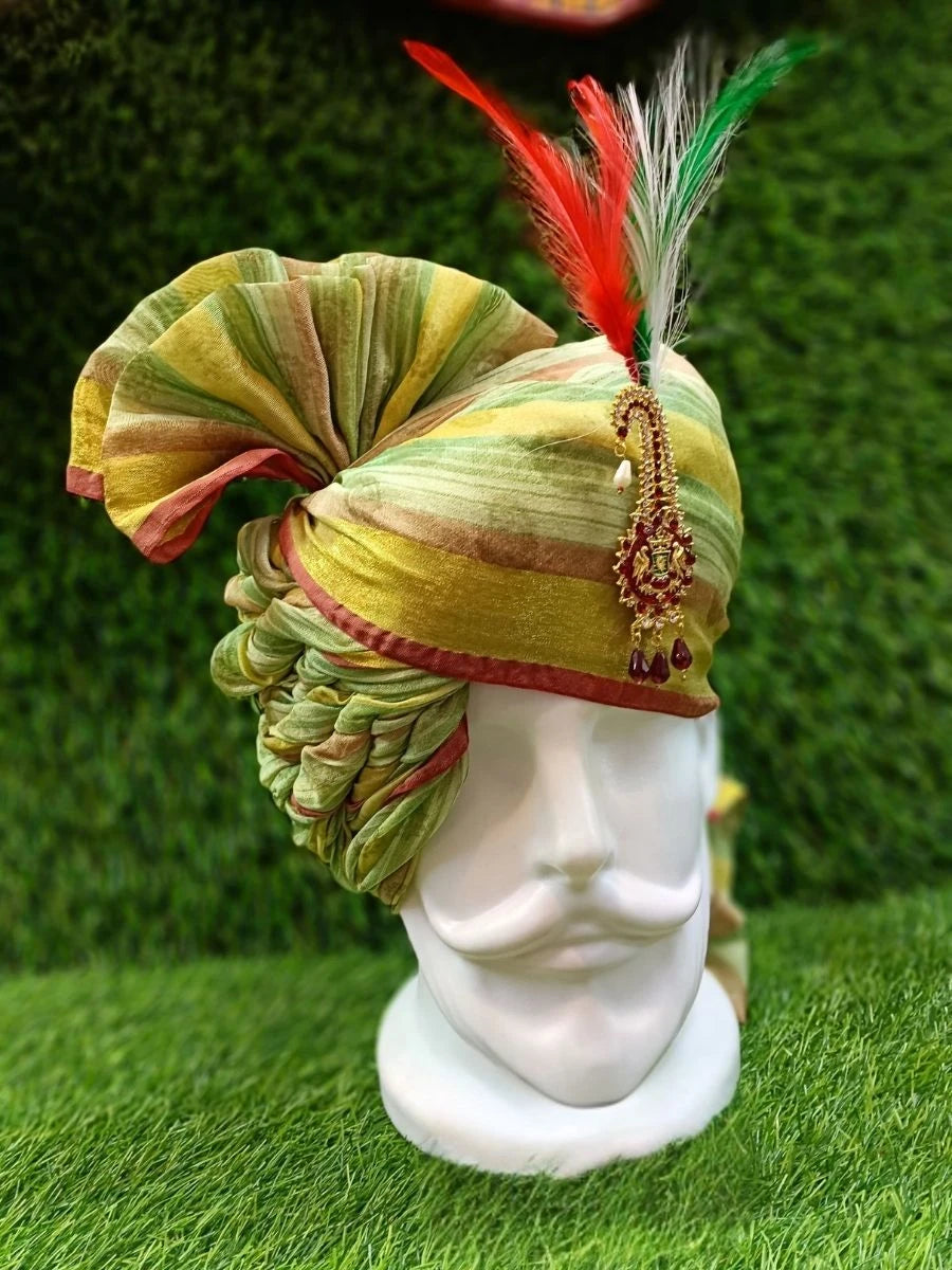 Vibrant Multicolor Safa | Ethnic Maharaja Style Wedding Headwear