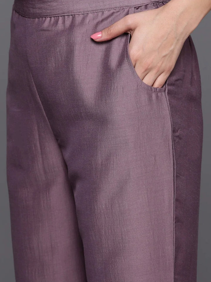Sophisticated Viscose Chanderi Ensemble | Thread Work with Airy Dupatta