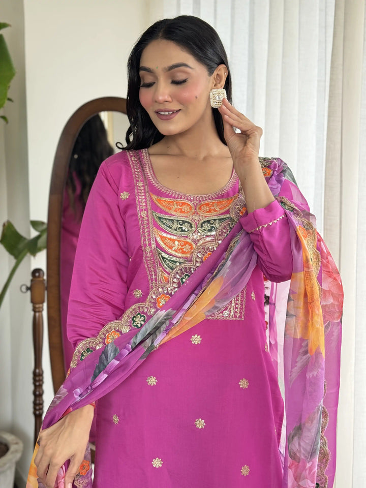 Rani Pink Kurti Set | Elegant Indian Ethnic Kurta Pant for Women