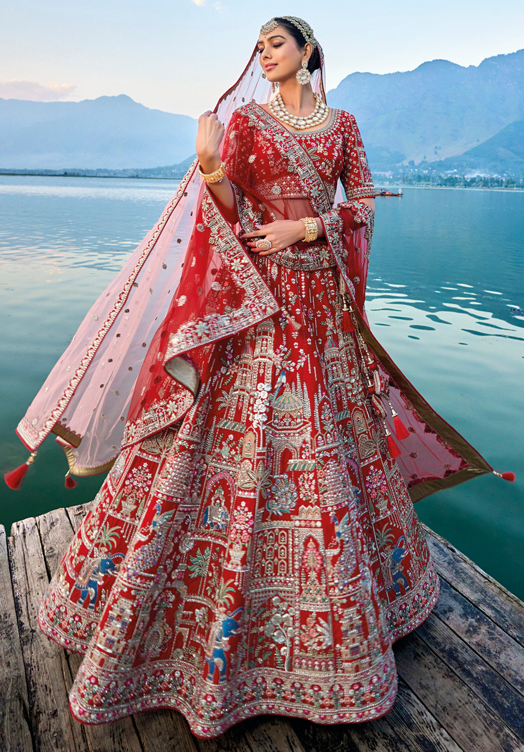 Maroon Bridal Art Silk Lehenga Choli | Zari, Thread & Sequins Embroidery