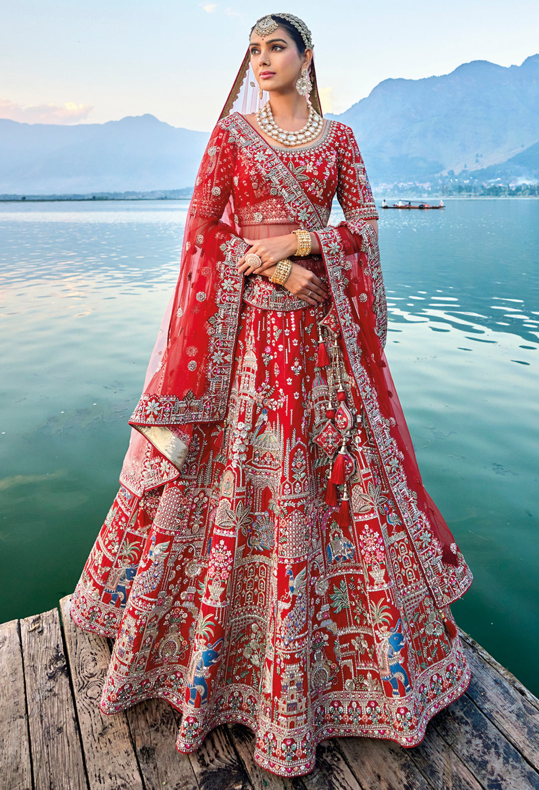 Maroon Bridal Art Silk Lehenga Choli | Zari, Thread & Sequins Embroidery