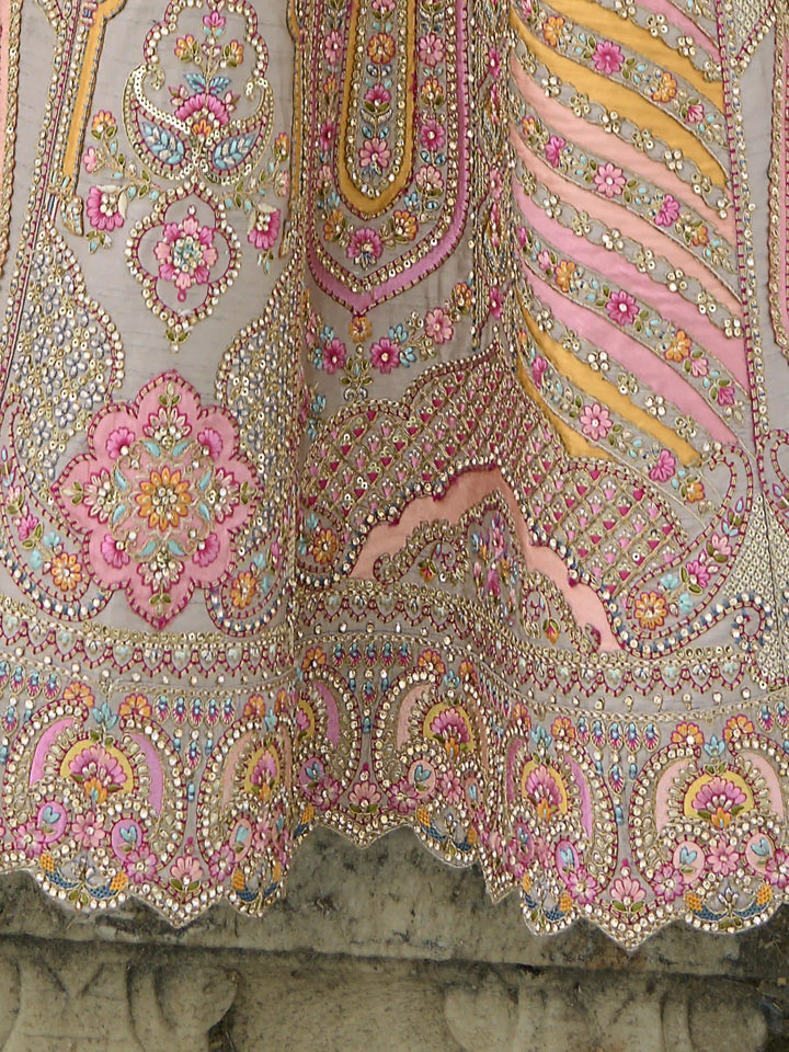 Multicolor Bridal Silk Lehenga Choli | Heavy Thread, Zari & Sequins Work