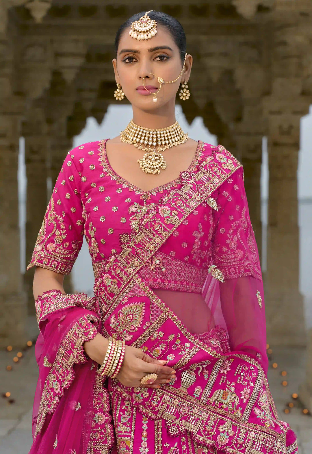 Elegant Bridal Silk Lehenga Choli | Art Silk with Zari & Sequins Work