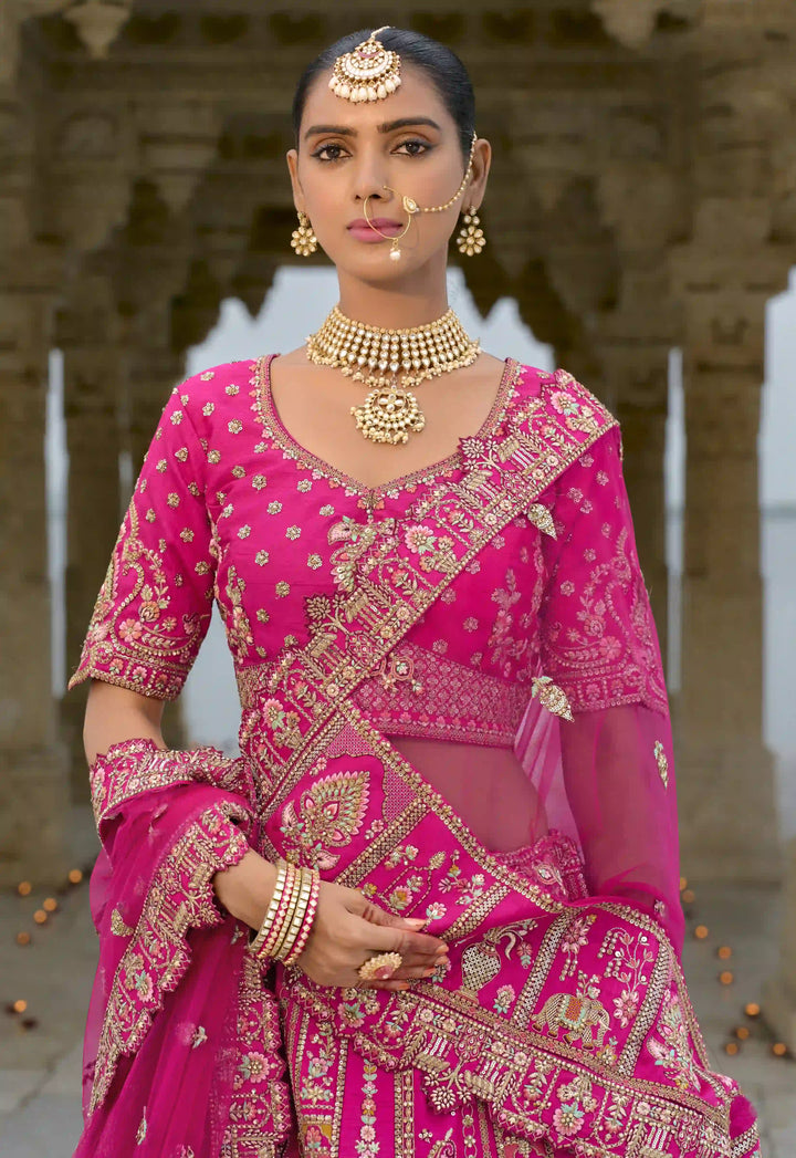 Elegant Bridal Silk Lehenga Choli | Art Silk with Zari & Sequins Work