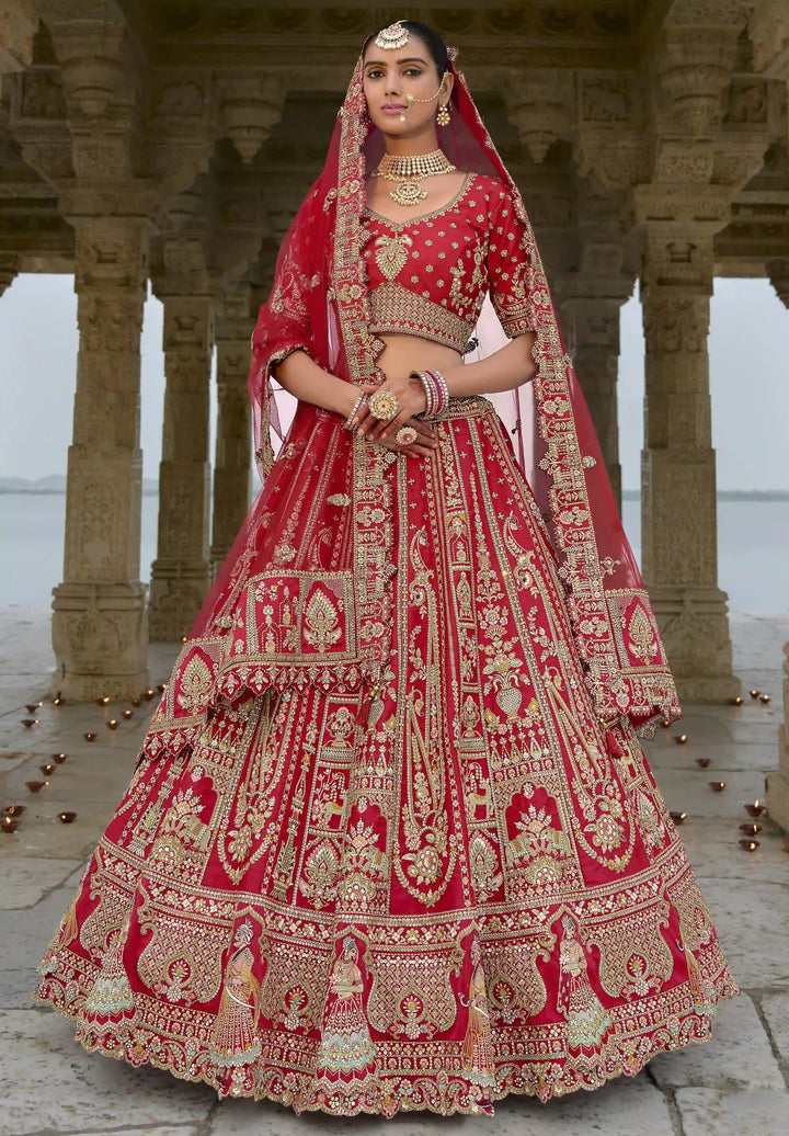 Elegant Bridal Silk Lehenga Choli | Art Silk with Zari & Sequins Work