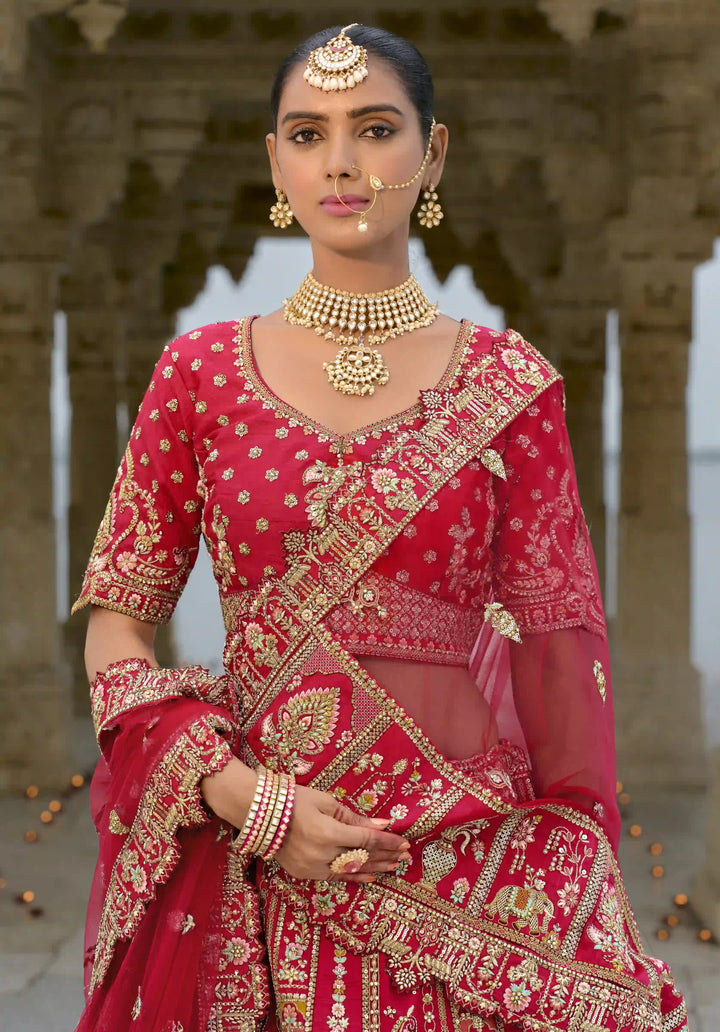 Elegant Bridal Silk Lehenga Choli | Art Silk with Zari & Sequins Work