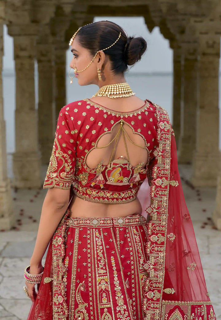 Elegant Bridal Silk Lehenga Choli | Art Silk with Zari & Sequins Work