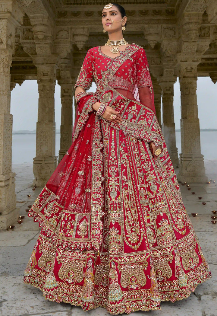 Elegant Bridal Silk Lehenga Choli | Art Silk with Zari & Sequins Work