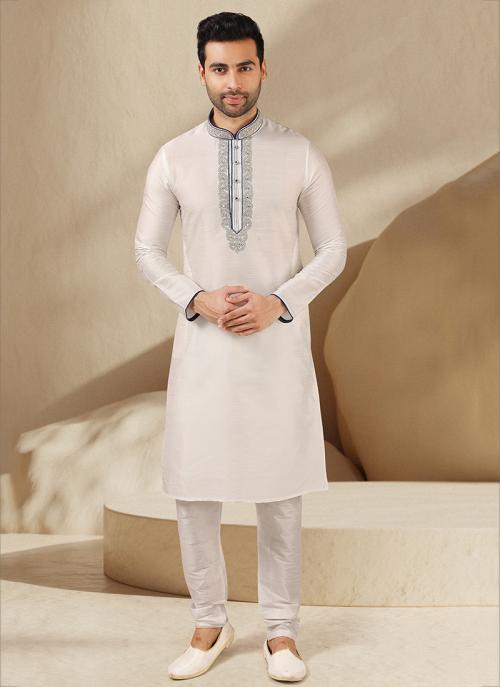 Banarasi Art Silk Kurta Pajama | Elegant Mirror Work Festive Wear
