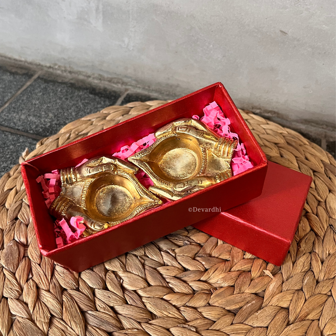 Bhakti Deepak Set 2 Pcs | Pooja Items Gift for Diwali & Celebrations