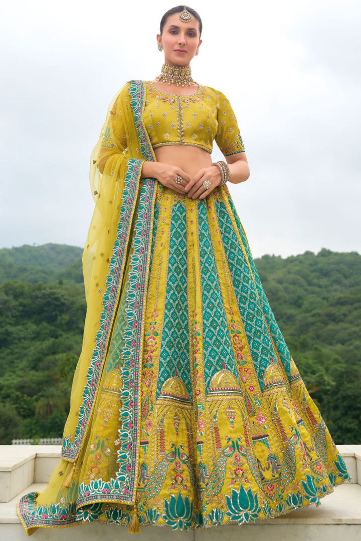 Intricate Khatli Embroidery on Silk Net | Sequins Work for Wedding & Parties