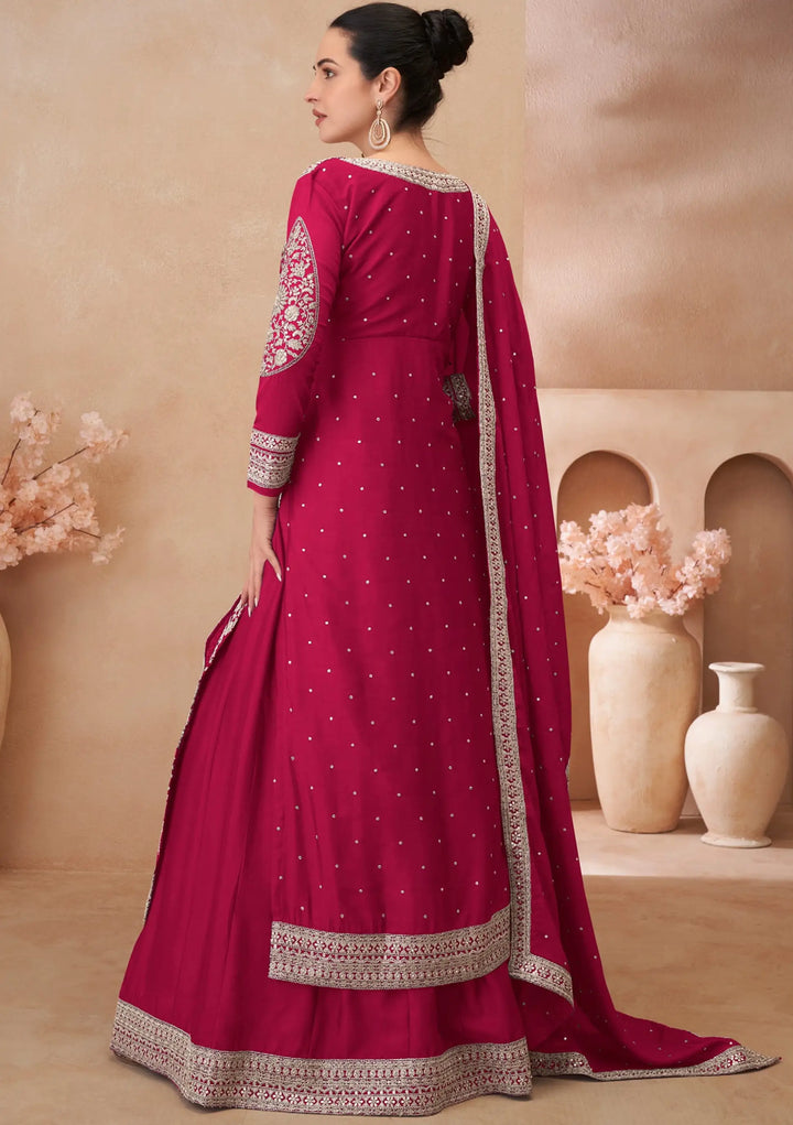 Designer Chinon Silk Top-Lehenga with Dupatta for Festive Wear