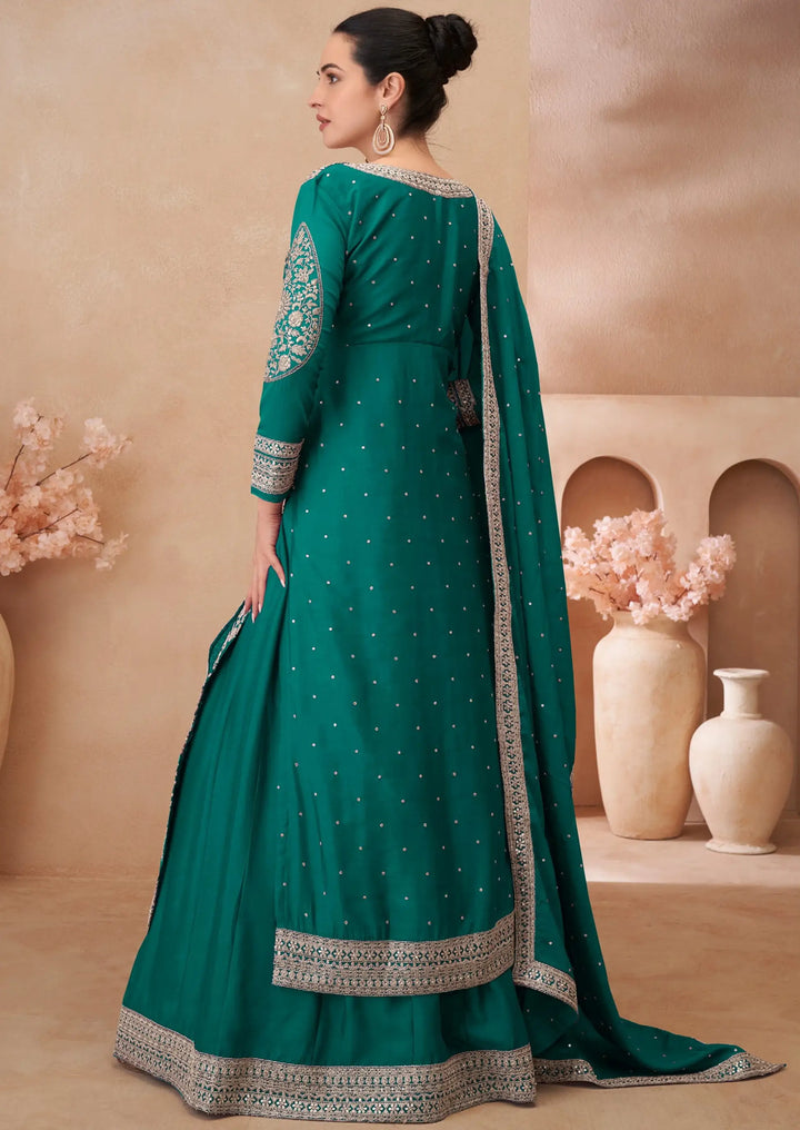 Designer Chinon Silk Top-Lehenga with Dupatta for Festive Wear