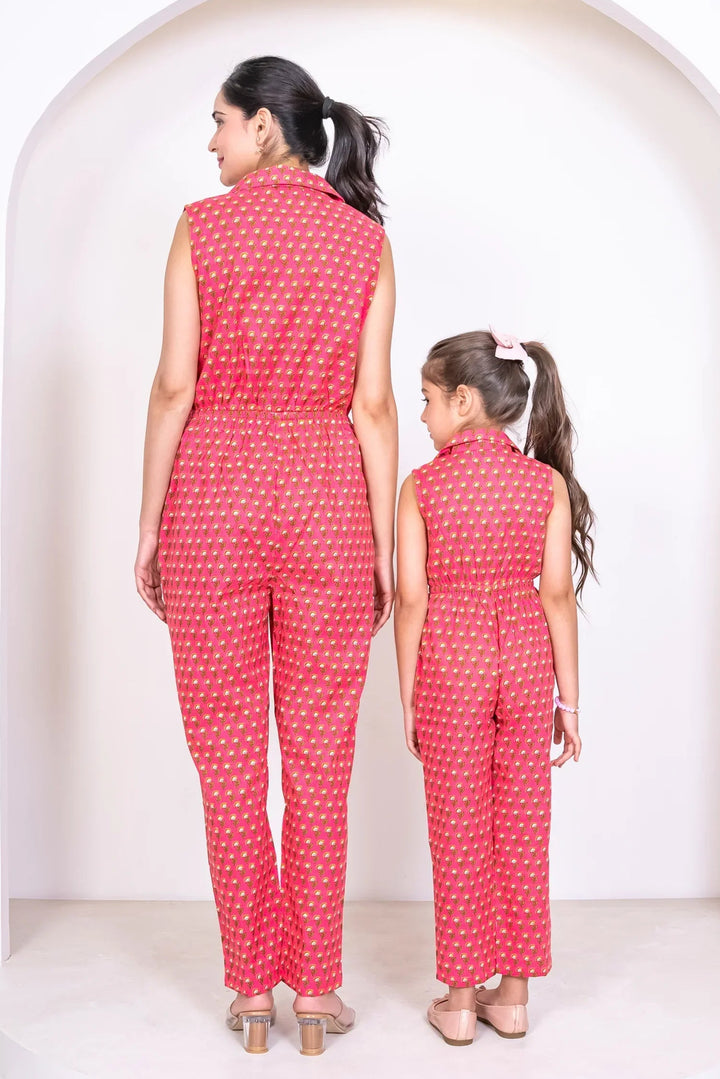 Red & Yellow Holiday Jumpsuit Sets - Mommy & Me Matching Outfits