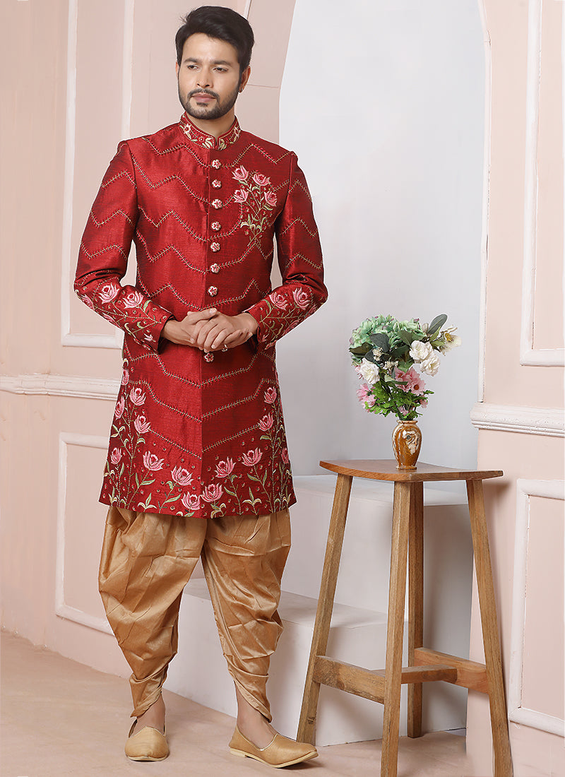 Ethnic Banarasi Sherwani | Rich Embroidery Work for Traditional Occasions