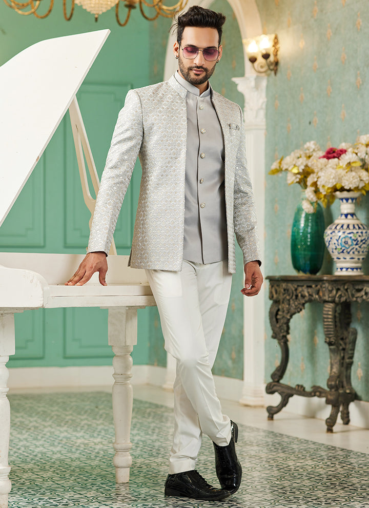 Gary Art Silk  Jodhpuri Suit | Elegant Traditional Attire for Wedding Wear