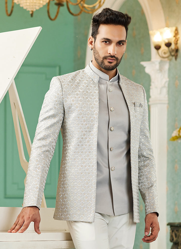 Gary Art Silk  Jodhpuri Suit | Elegant Traditional Attire for Wedding Wear