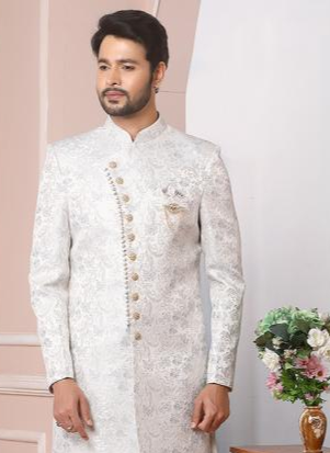 Luxurious Off-White Indo Western | Perfect for Weddings & Parties