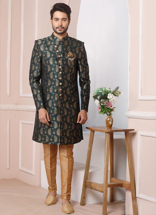 Luxurious Bottle Green Indo Western | Stylish Outfit for Weddings & Events