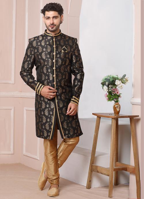 Classic Black Indo Western | Royal Wedding & Reception Outfit