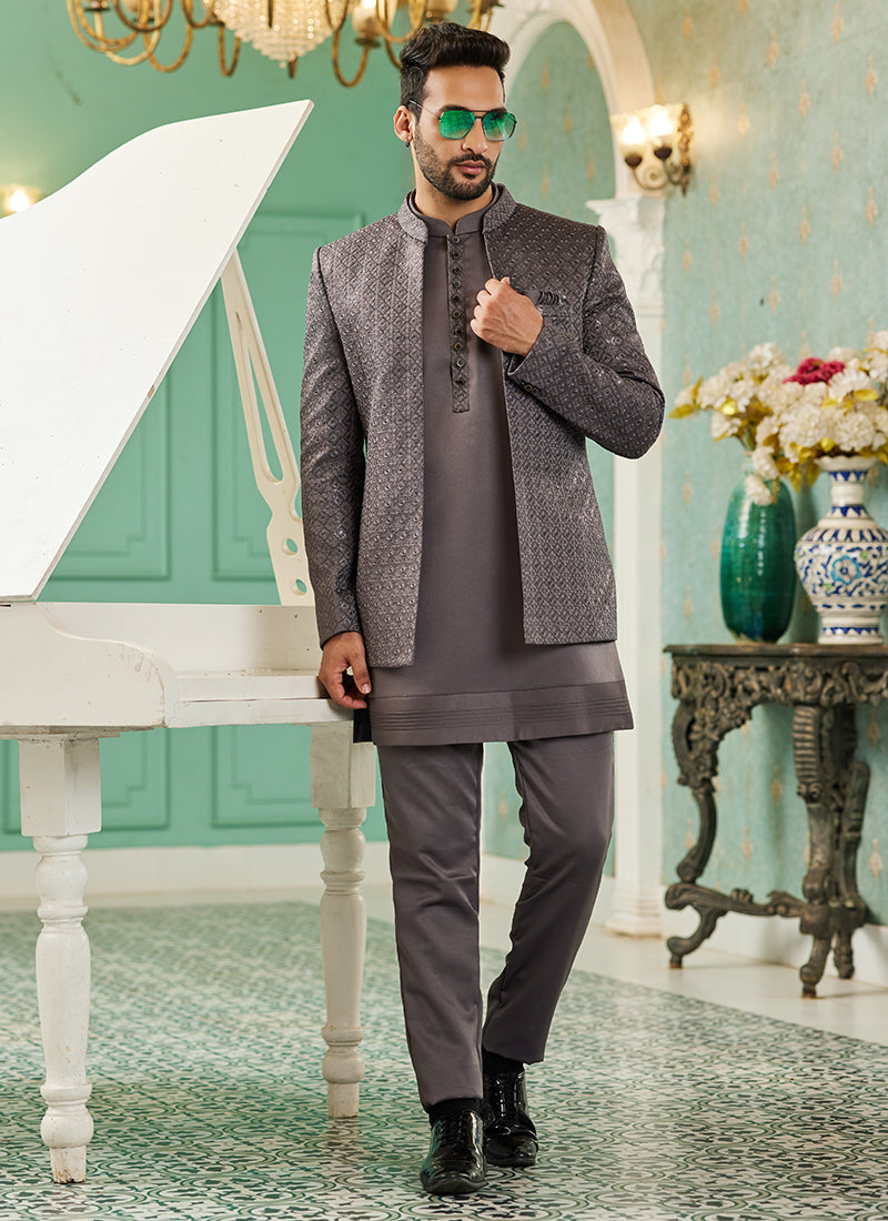 Gary Art Silk Wedding Wear 3 Pcs Jodhpuri Suit | Traditional Attire for Special Occasions