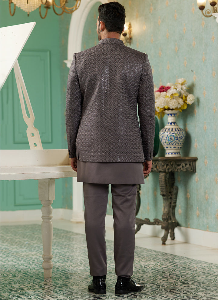 Gary Art Silk Wedding Wear 3 Pcs Jodhpuri Suit | Traditional Attire for Special Occasions