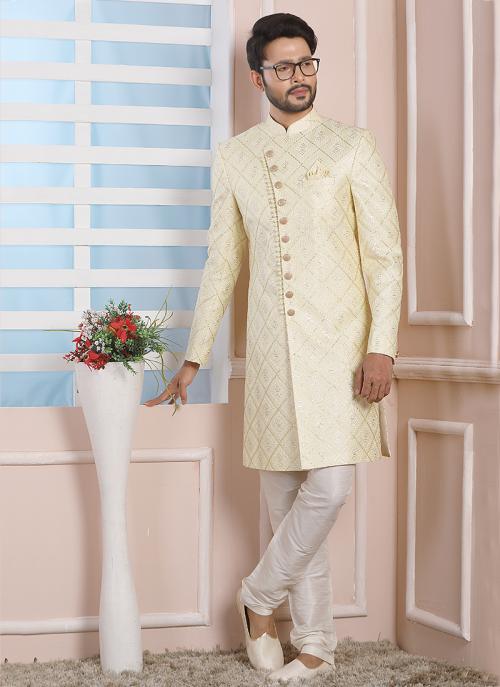 Yellow Stylish Indo Western Suit | Royal Attire for Grand Events & Parties