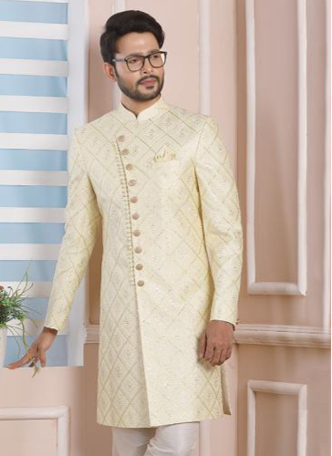 Yellow Stylish Indo Western Suit | Royal Attire for Grand Events & Parties