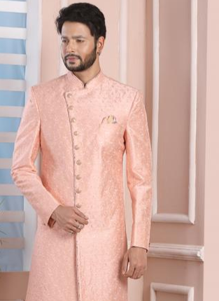Exquisite Pink  Indo Western Suit | Regal Attire for Weddings & Events