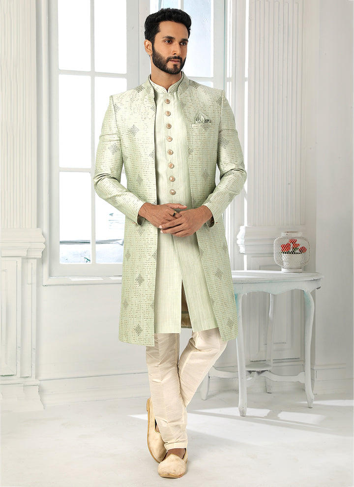 Royal Designer Sherwani for Men | Art Silk Festive Wedding Attire
