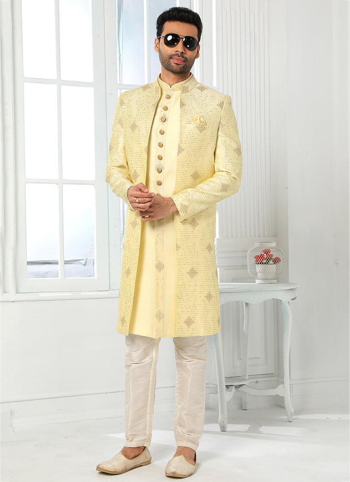 Royal Designer Sherwani for Men | Art Silk Festive Wedding Attire