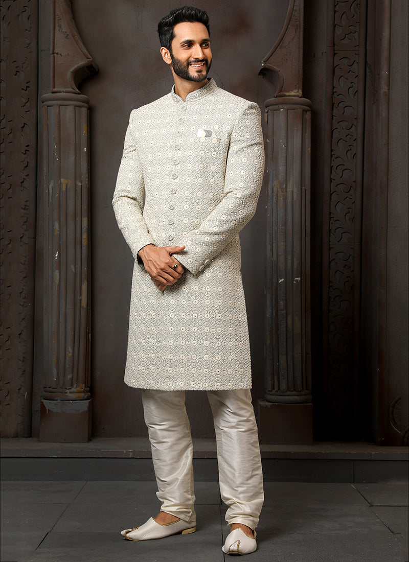 Traditional Art Silk Sherwani | Perfect for Weddings & Festive Events