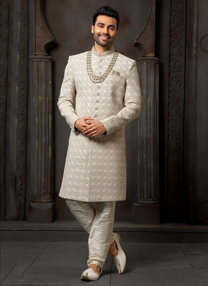 Traditional Art Silk Sherwani | Perfect for Weddings & Festive Events