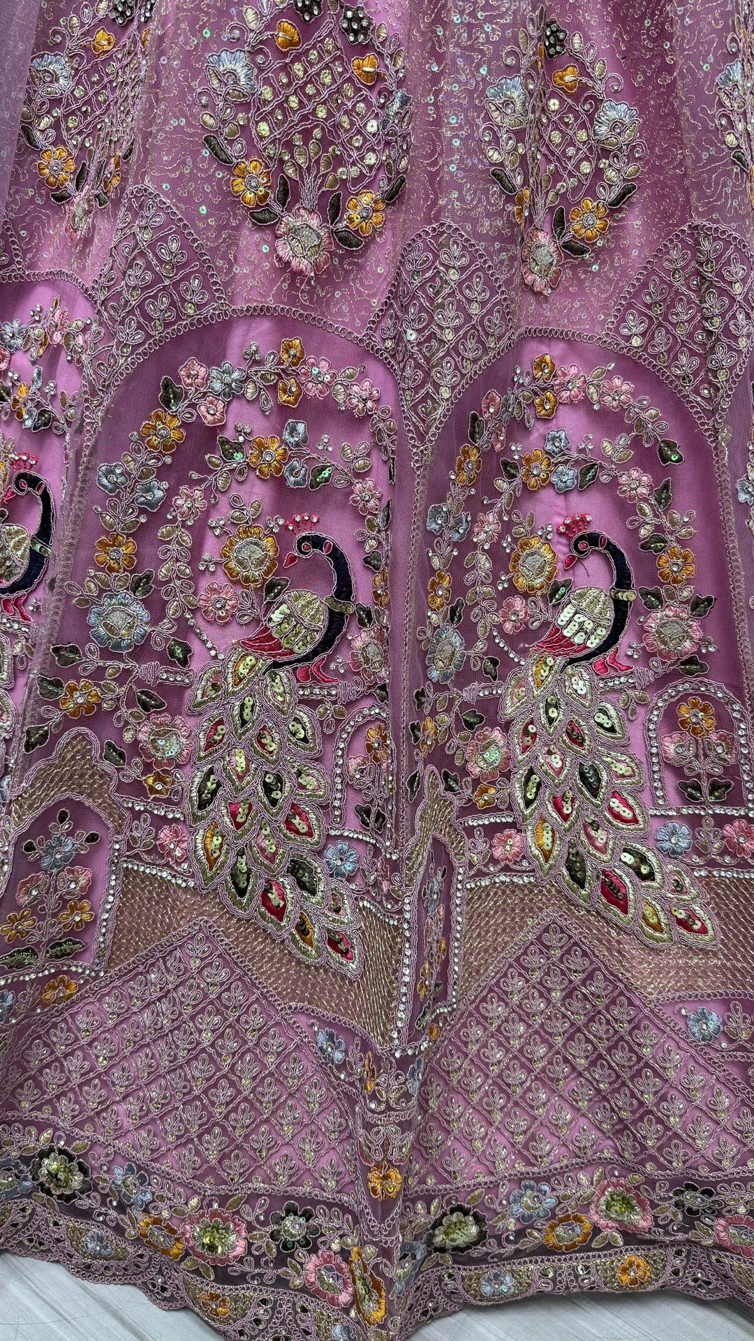 Fabulous Pink Sequins Work Net | Wedding Wear Lehenga Choli With Dupatta Fashionable